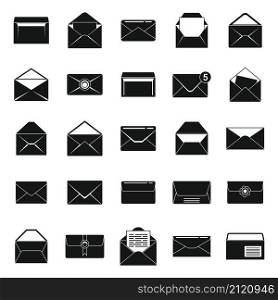 Envelope icons set simple vector. Blank mail. Postal card template. Envelope icons set simple vector. Blank mail