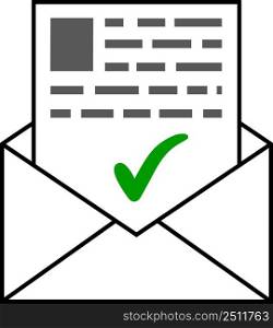 Envelope letter good news document green check mark approval