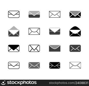 Envelope Mail icon Flat design style. Direct message, sms symbol for your web site design, logo, app, UI - vector illustration