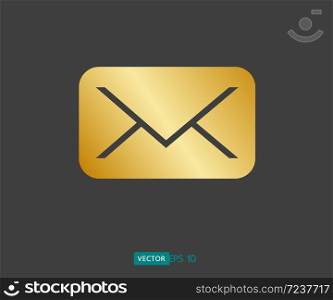 Envelope Mail icon Flat design style, vector illustration.