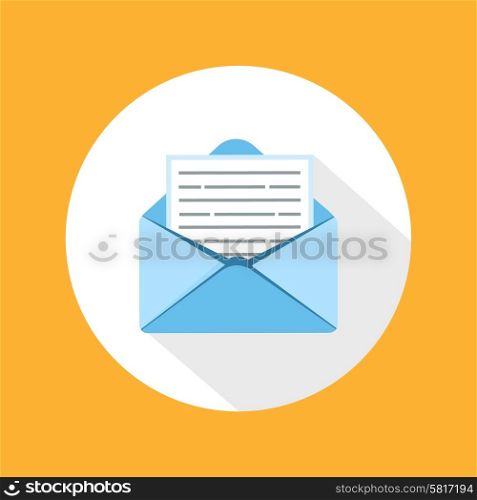 Envelope message in flat style on white