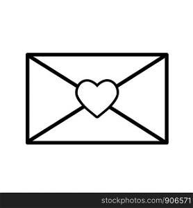 envelope message letter romance with heart icon, stock vector illustration