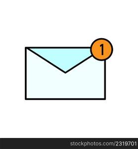 envelope one message. Alert message. Message notification icon. Unread email. Vector illustration. stock image. EPS 10.. envelope one message. Alert message. Message notification icon. Unread email. Vector illustration. stock image.