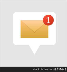 Envelope one message. Vector illustration. stock image. EPS 10.. Envelope one message. Vector illustration. stock image. 