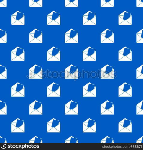 Envelope pattern repeat seamless in blue color for any design. Vector geometric illustration. Envelope pattern seamless blue