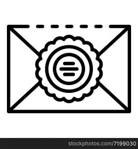 Envelope sealing wax icon. Outline envelope sealing wax vector icon for web design isolated on white background. Envelope sealing wax icon, outline style
