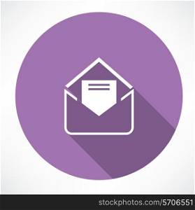 envelope with a letter. Flat modern style vector illustration