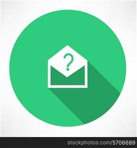 Envelope with a question mark. Flat modern style vector illustration