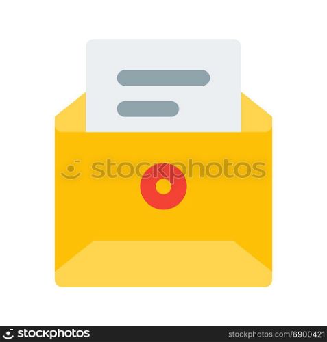 envelope with document, icon on isolated background
