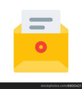 envelope with document, icon on isolated background