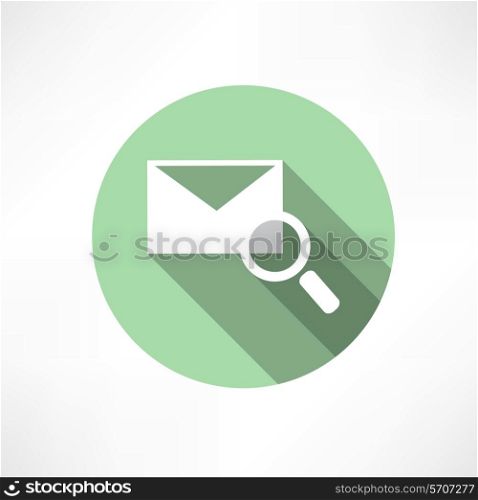 envelope with magnifying glass icon Flat modern style vector illustration