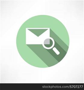envelope with magnifying glass icon Flat modern style vector illustration