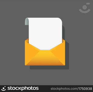 envelope with note paper card. mail message concept. Vector illustration