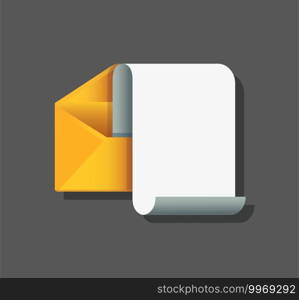 envelope with note paper card. mail message concept. Vector illustration