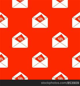 Envelope with percentage pattern repeat seamless in orange color for any design. Vector geometric illustration. Envelope with percentage pattern seamless