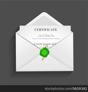 Envelope with Stamp Vector Illustration