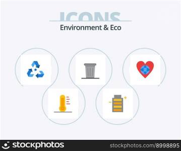 Environment And Eco Flat Icon Pack 5 Icon Design. tree. plant. environment. environment. garbage