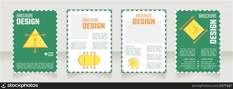 Environment and technology blank brochure design. Template set with copy space for text. Premade corporate reports collection. Editable 4 paper pages. Teco Light, Semibold, Arial Regular fonts used. Environment and technology blank brochure design