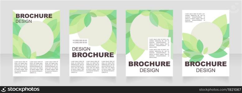 Environment blank brochure layout design. Eco products. Vertical poster template set with empty copy space for text. Premade corporate reports collection. Editable flyer paper pages. Environment blank brochure layout design