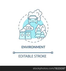 Environment concept icon. ADHD cause abstract idea thin line illustration. Gene-environment interaction. ADHD in childhood risk factor. Vector isolated outline color drawing. Editable stroke. Environment concept icon