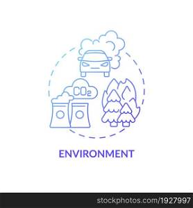 Environment concept icon. ADHD cause abstract idea thin line illustration. Toxins impact on brain development. Environmental contamination. Potential to damage. Vector isolated outline color drawing. Environment concept icon