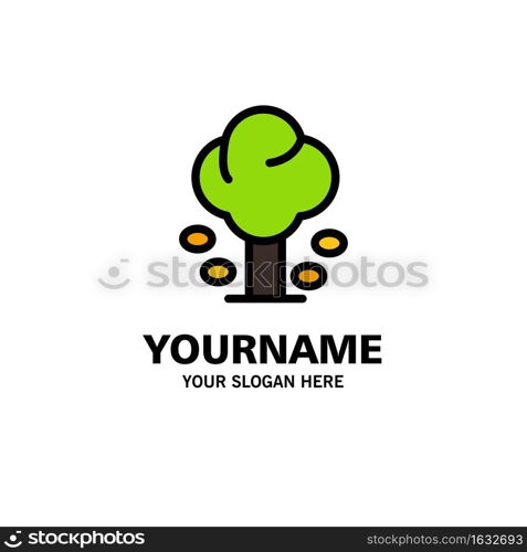 Environment, Forest, Green, Summer, Tree Business Logo Template. Flat Color