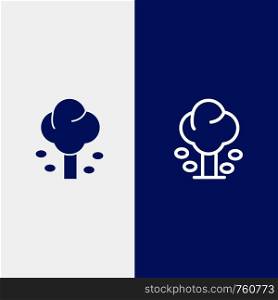 Environment, Forest, Green, Summer, Tree Line and Glyph Solid icon Blue banner Line and Glyph Solid icon Blue banner
