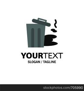 Environment, Garbage, Pollution, Trash Business Logo Template. Flat Color