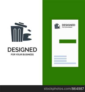 Environment, Garbage, Pollution, Trash Grey Logo Design and Business Card Template