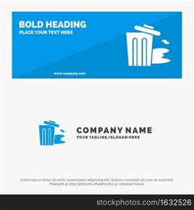 Environment, Garbage, Pollution, Trash SOlid Icon Website Banner and Business Logo Template