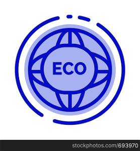 Environment, Global, Internet, World, Eco Blue Dotted Line Line Icon