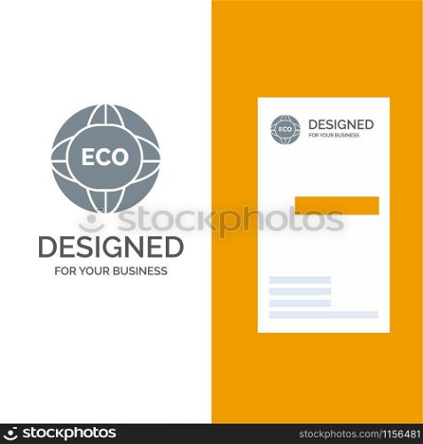 Environment, Global, Internet, World, Eco Grey Logo Design and Business Card Template
