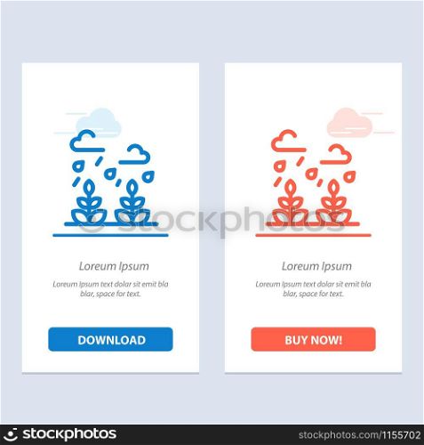 Environment, Growth, Leaf, Life Blue and Red Download and Buy Now web Widget Card Template