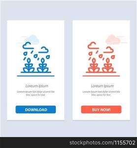 Environment, Growth, Leaf, Life Blue and Red Download and Buy Now web Widget Card Template