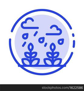 Environment, Growth, Leaf, Life Blue Dotted Line Line Icon