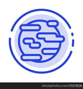 Environment, Help, Pollution, Smoke, World Blue Dotted Line Line Icon