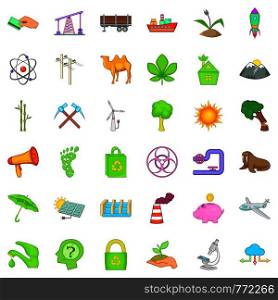 Environment icons set. Cartoon style of 36 environment vector icons for web isolated on white background. Environment icons set, cartoon style