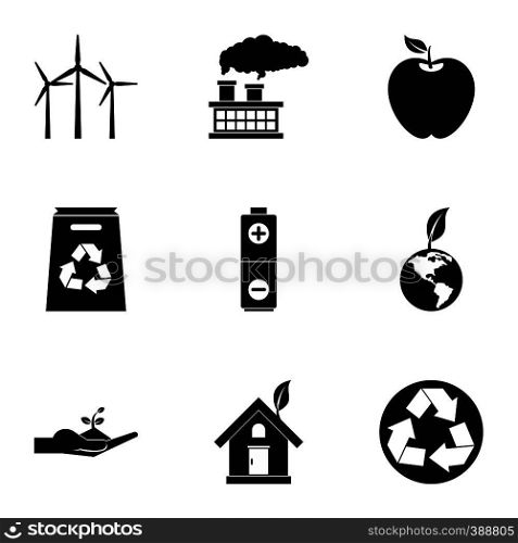 Environment icons set. Simple illustration of 9 environment vector icons for web. Environment icons set, simple style
