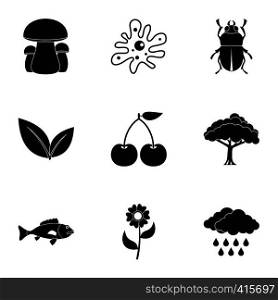 Environment icons set. Simple illustration of 9 environment vector icons for web. Environment icons set, simple style