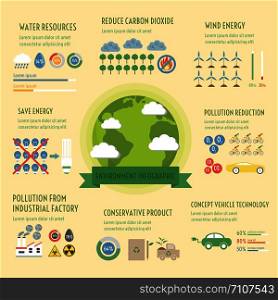 environment infographic elements, renewable concept, flat style