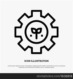 Environment, Plant, Gear, Setting Line Icon Vector
