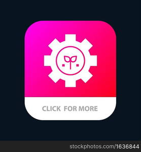 Environment, Plant, Gear, Setting Mobile App Button. Android and IOS Glyph Version