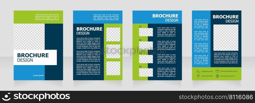 Environment protection strategy blank brochure design. Template set with copy space for text. Premade corporate reports collection. Editable 4 paper pages. Tahoma, Myriad Pro fonts used. Environment protection strategy blank brochure design