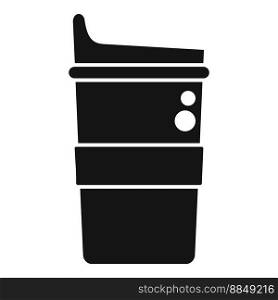 Environment thermo cup icon simple vector. Coffee bottle. Travel flask. Environment thermo cup icon simple vector. Coffee bottle