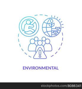 Environmental blue gradient concept icon. Population growth. Human overpopulation. Climate change. Child free. Birth control abstract idea thin line illustration. Isolated outline drawing. Environmental blue gradient concept icon