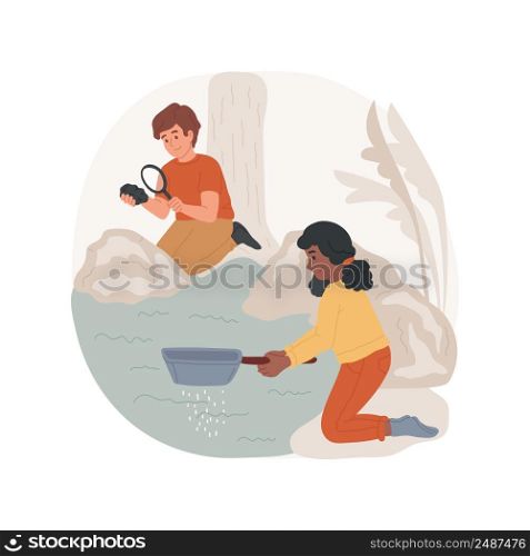 Environmental camp isolated cartoon vector illustration. Ecology summer camp, environmental outdoor program, nature exposure, geology for kids, after school education, PA day vector cartoon.. Environmental camp isolated cartoon vector illustration.