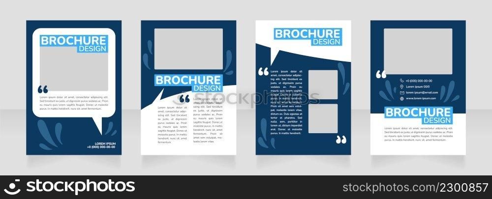 Environmental friendly blank brochure design. Template set with copy space for text. Premade corporate reports collection. Editable 4 paper pages. Nunito ExtraBold, SemiBold, Regular fonts used. Environmental friendly blank brochure design