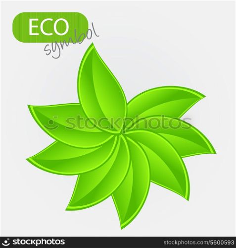 Environmental icon with plant. Vector illustration