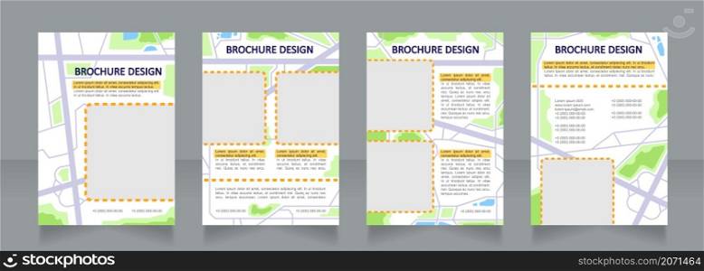 Environmental planning blank brochure design. City landscaping. Template set with copy space for text. Premade corporate reports collection. Editable 4 paper pages. Calibri, Arial fonts used. Environmental planning blank brochure design