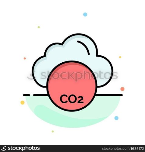 Environmental, Pollution, Co3, Industry Abstract Flat Color Icon Template